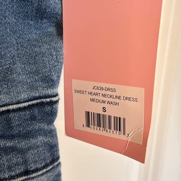 Juicy Couture NWT Sweetheart Neckline Dark Wash Denim Mini Short Dress - Picture 3 of 11